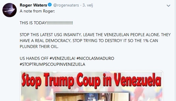 Roger Waters podržao Madura na Twitteru pa ga fanovi iz Venezuele spustili na zemlju: ʼWish you were here!ʼ