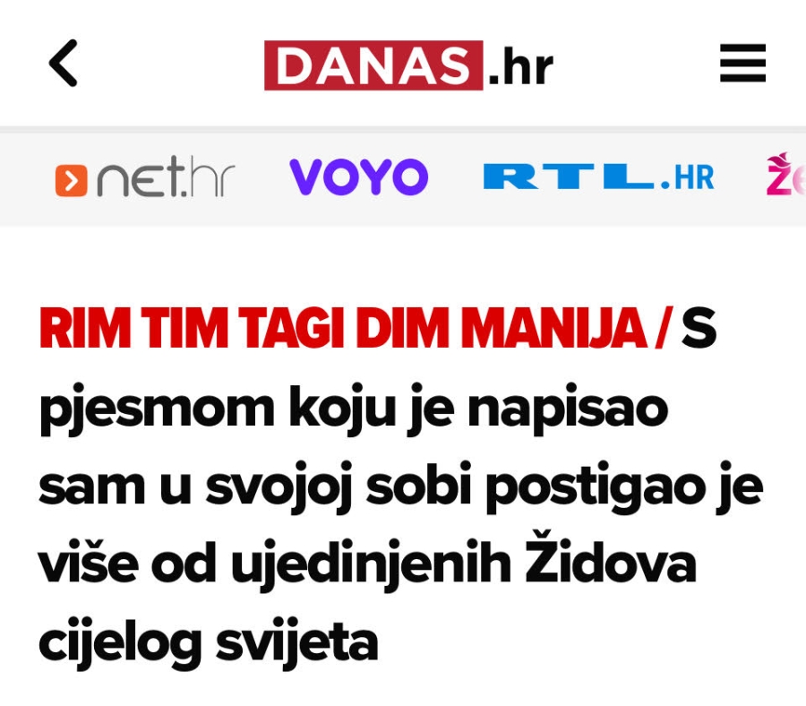 RTL iskoristio uspjeh Lasagne za širenje mržnje prema Židovima