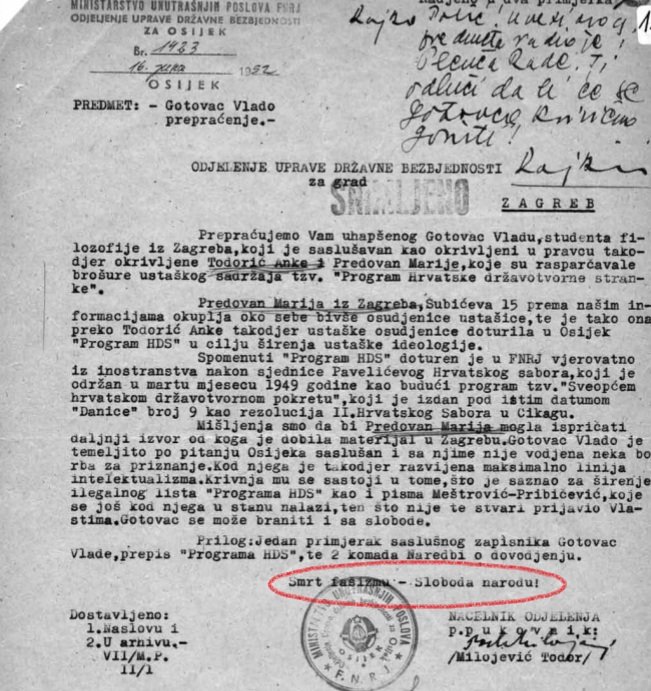 O kojem pozdravu priča HSLS-ovka iz MUP-a?